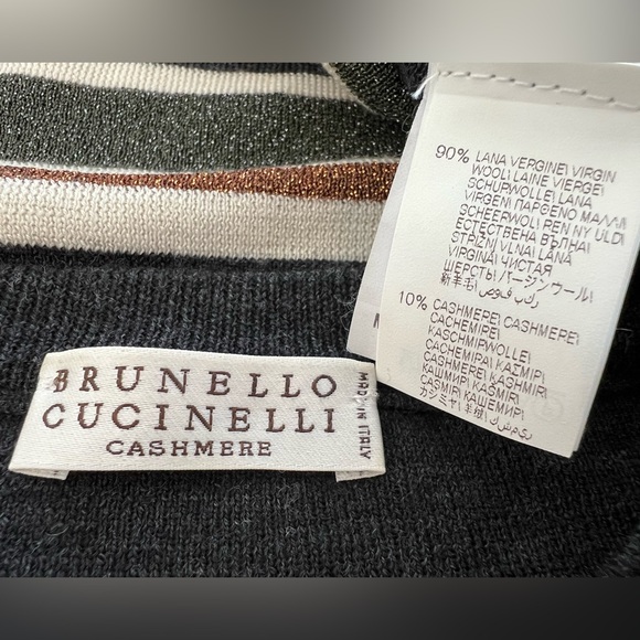 BRUNELLO CUCINELLI MULTI WOOL CASHMERE STRIPE KNIT SIZE XS NWOTS! - Picture 16 of 17